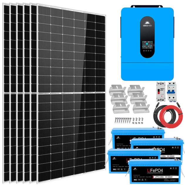 SunGoldPower 6500W Off Grid Solar Kit With 10.24KWh Battery
