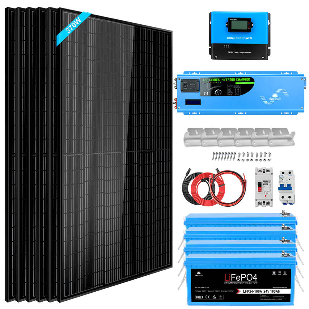 SunGoldPower 6000W Off Grid Solar Kit With 10kWh LiFePO4 Battery