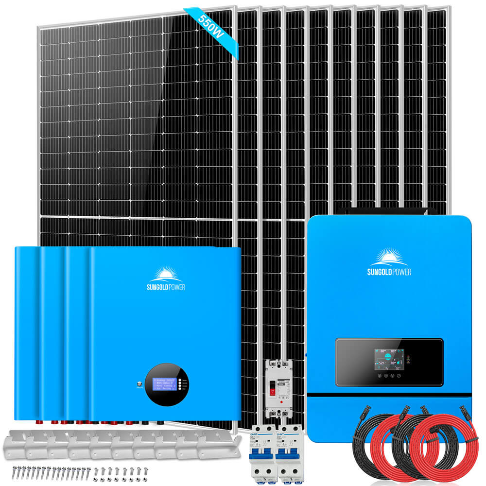 SunGoldPower 10kW Off Grid Solar Kit With 5.5kW Panels Powerwall