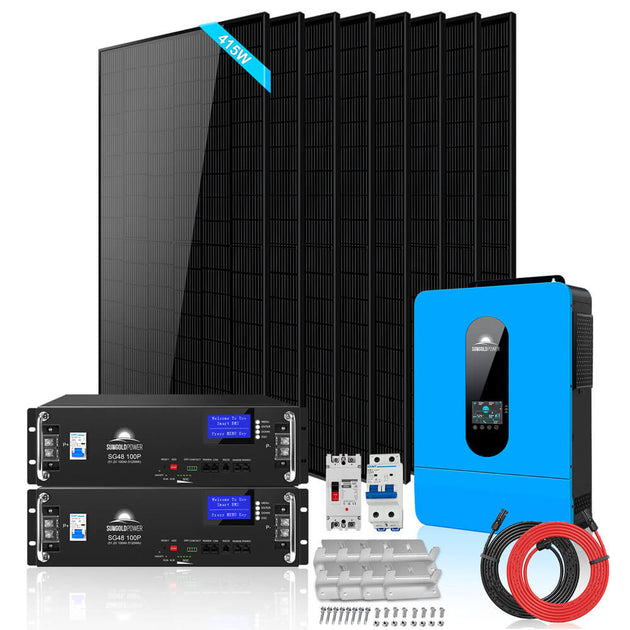 SunGoldPower 6500W Off Grid Solar Kit With 10kWh Battery