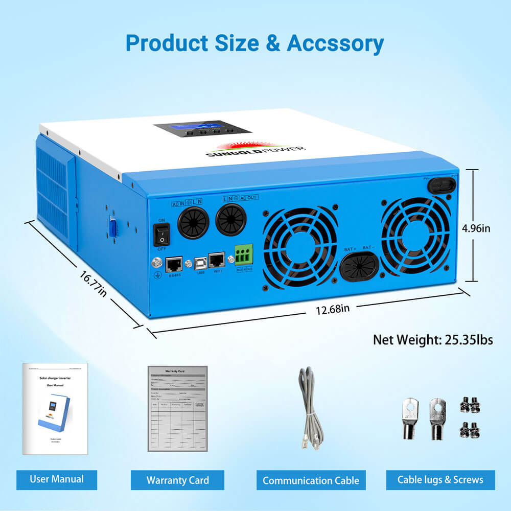 SunGoldPower 5000W 48V Solar Inverter Charger