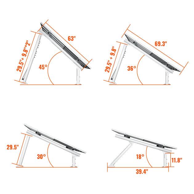 Rich Solar Adjustable 4 Panel Solar Ground Mount Easy Install