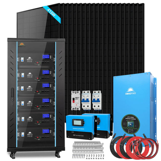 SunGoldPower 15kW Off Grid Solar Kit With 30kWh LifePo4 Battery